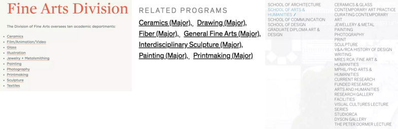 RISD、MICA、RCA三所院校关于纯艺术的划分